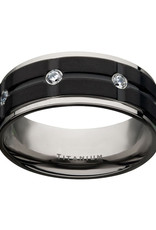 Men's Black Titanium CZ Band Ring