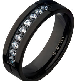 Black Steel CZ Band