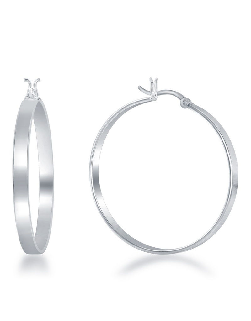 4x35mm Flat Hoop Earrings