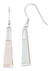 Sterling Silver Long White Opal Earrings 30mm