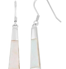 Long White Opal Earrings 30mm