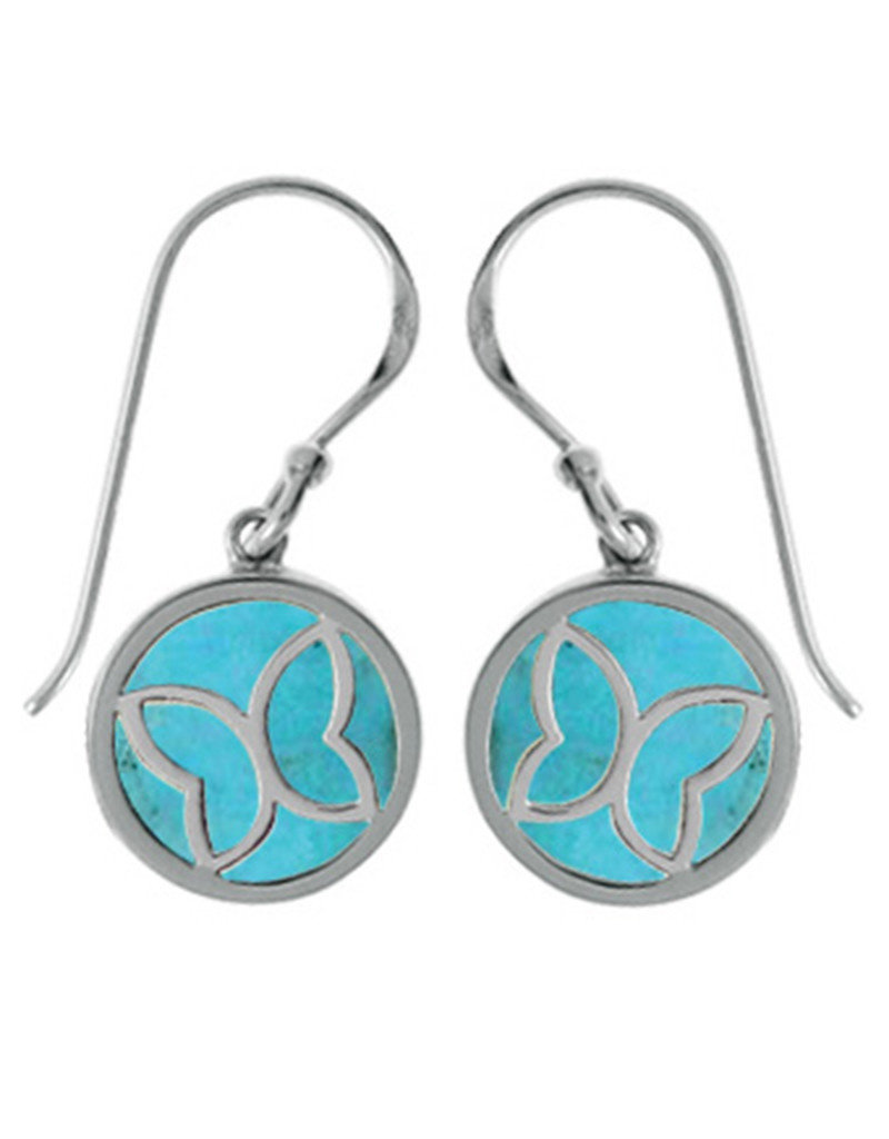 Sterling Silver Butterfly Turquoise Earrings