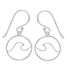 Wave in Circle Earrings 14mm