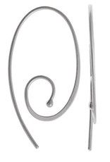 Sterling Silver Coil Wire Ear Threader Earrings 29mm