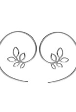 Sterling Silver Leaf Wire Ear Threader Earrings 18mm
