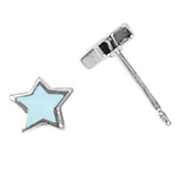 Star Blue MOP Stud Earrings 6mm
