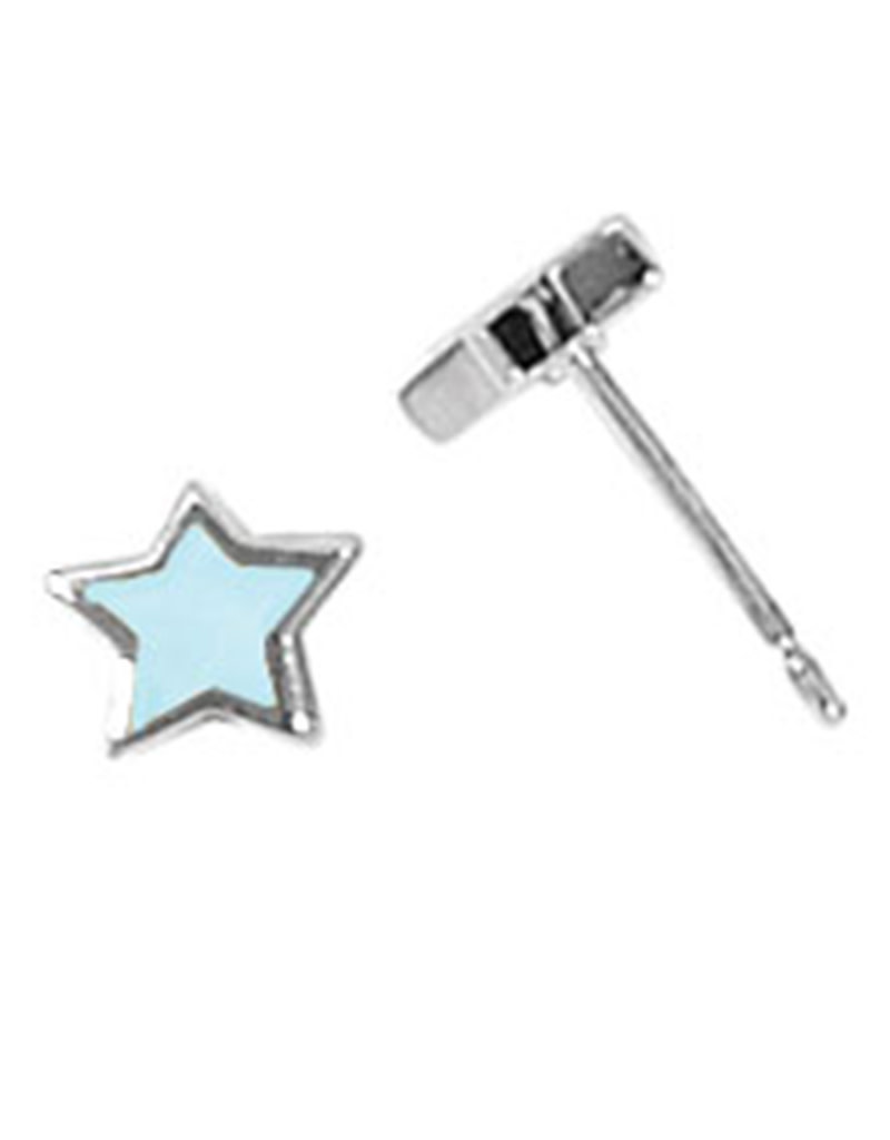 Star Blue MOP Stud Earrings 6mm