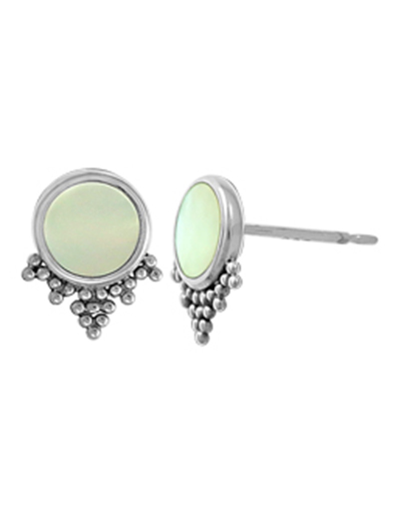 Round MOP Stud Earrings 9mm