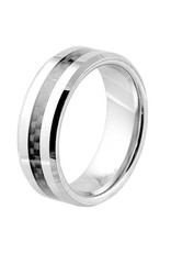 Men's Tungsten with Carbon Fiber Inlay Band Ring