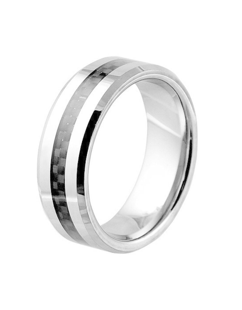 Men's Tungsten with Carbon Fiber Inlay Band Ring