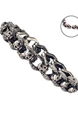 Men's Stainless Steel Skull Link Bracelet 8.5"