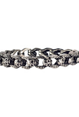 Men's Stainless Steel Skull Link Bracelet 8.5"
