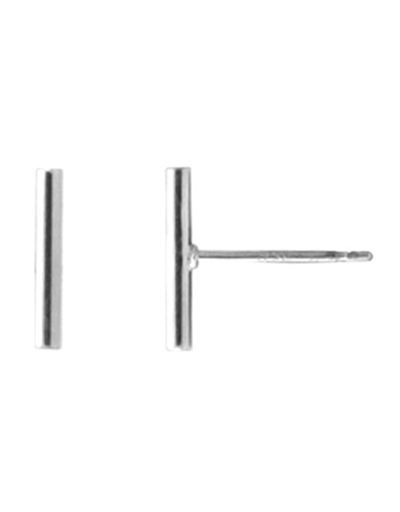 Sterling Silver Bar Stud Earrings 10x1.5mm