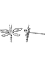 Sterling Silver Dragonfly Stud Earrings 13x9mm