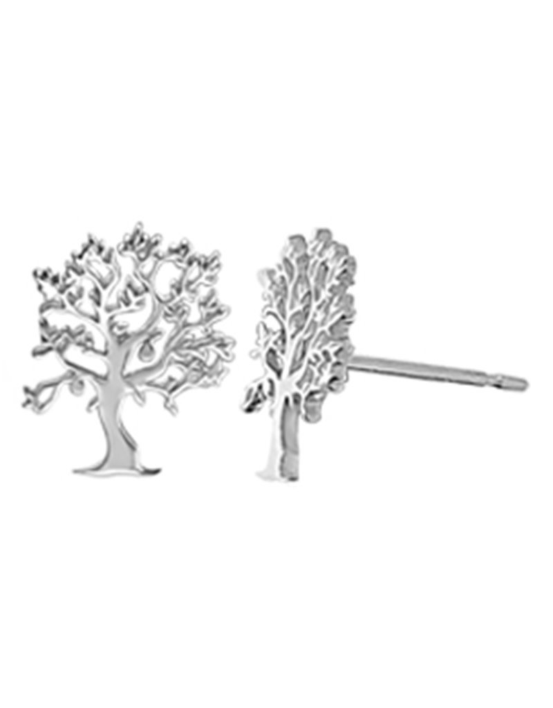 Sterling Silver Tree of Life Stud Earrings 10mm