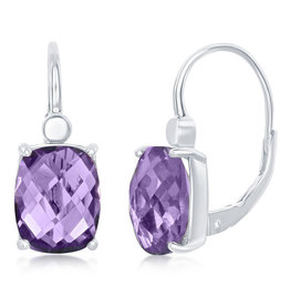 Cushion Amethyst Earrings 10x8mm