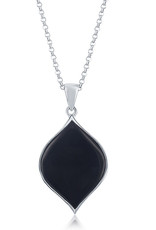Sterling Silver Black Onyx Necklace 18"