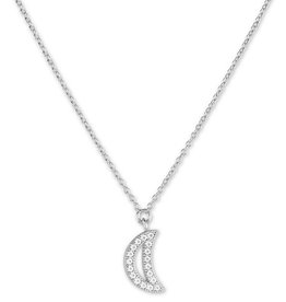 Micro Pave CZ Crescent Necklace