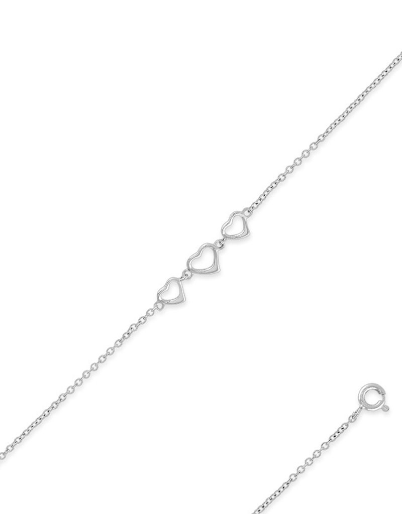 Triple Heart Anklet 10"+1"