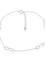 Sterling Silver Infinity Anklet 9"+1"