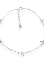 Sterling Silver Starfish Anklet 9"+1"