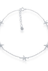 Sterling Silver Starfish Anklet 9"+1"