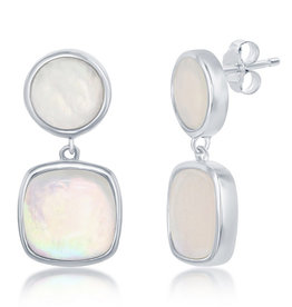 Round and Square MOP Earrings