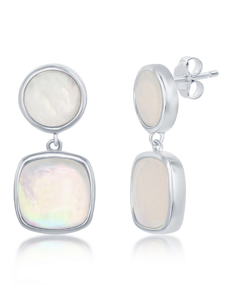 Round and Square MOP Earrings