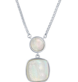 Round and Square MOP Necklace