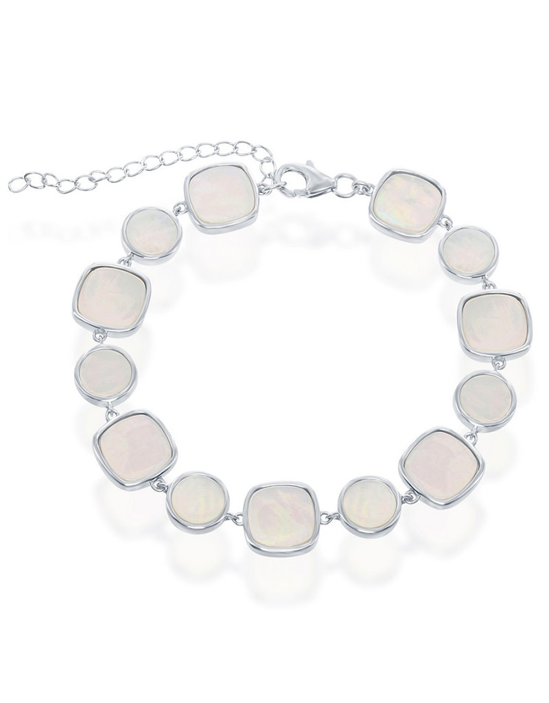 Round and Square MOP Bracelet