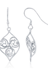 Sterling Silver Swirl Design Earrings