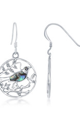 Sterling Silver Abalone Bird Earrings 19mm