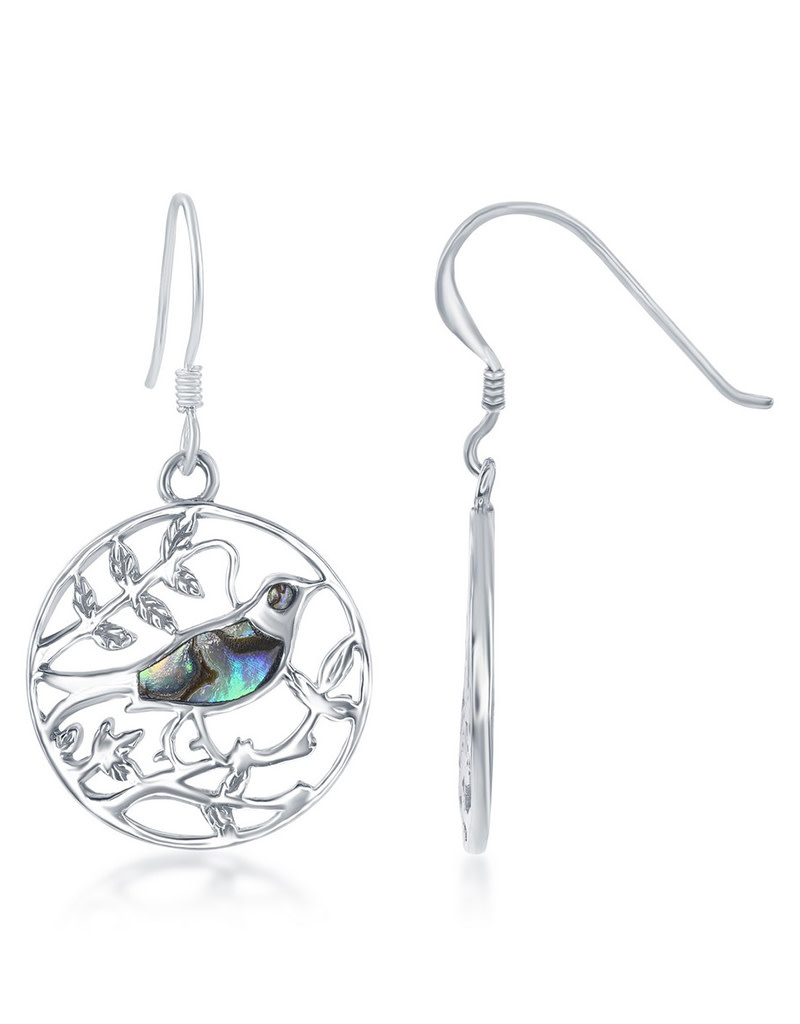 Abalone Bird Earrings 19mm