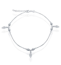 D/C Beads with Leaf Charm Anklet