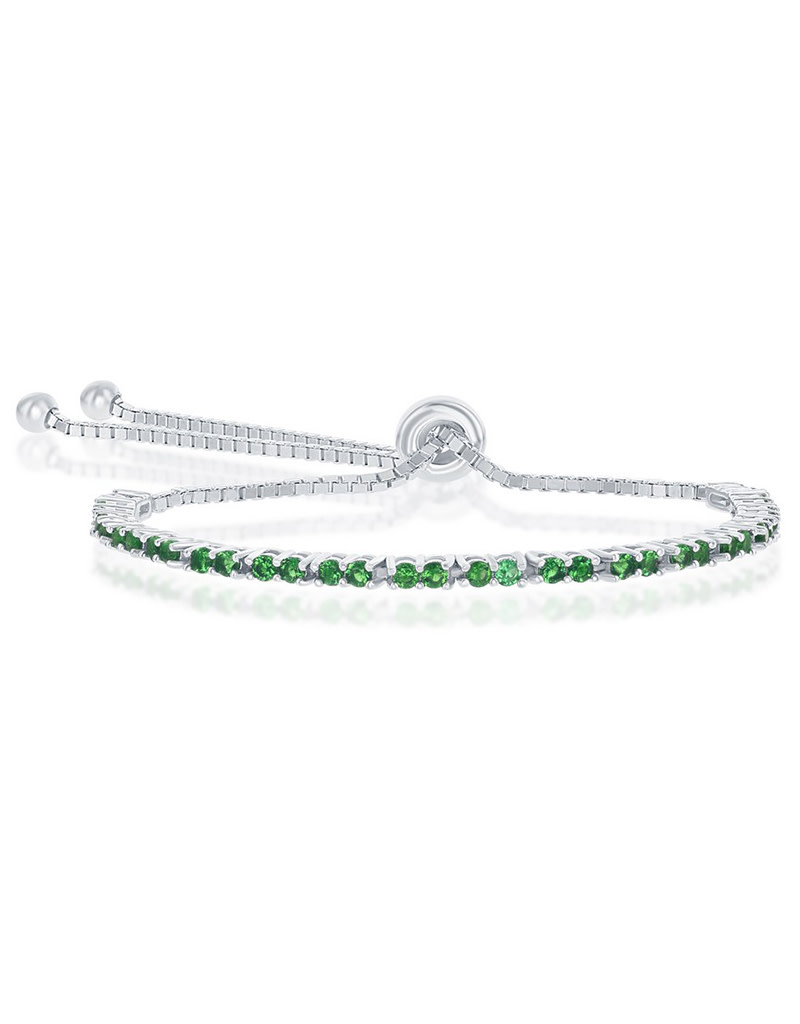 2mm Green CZ Bolo Tennis Bracelet