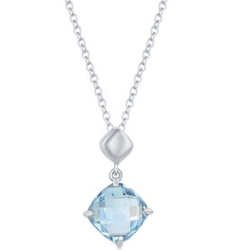 Cushion Blue Topaz Necklace