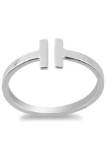 Sterling Silver Open Double Bar Ring