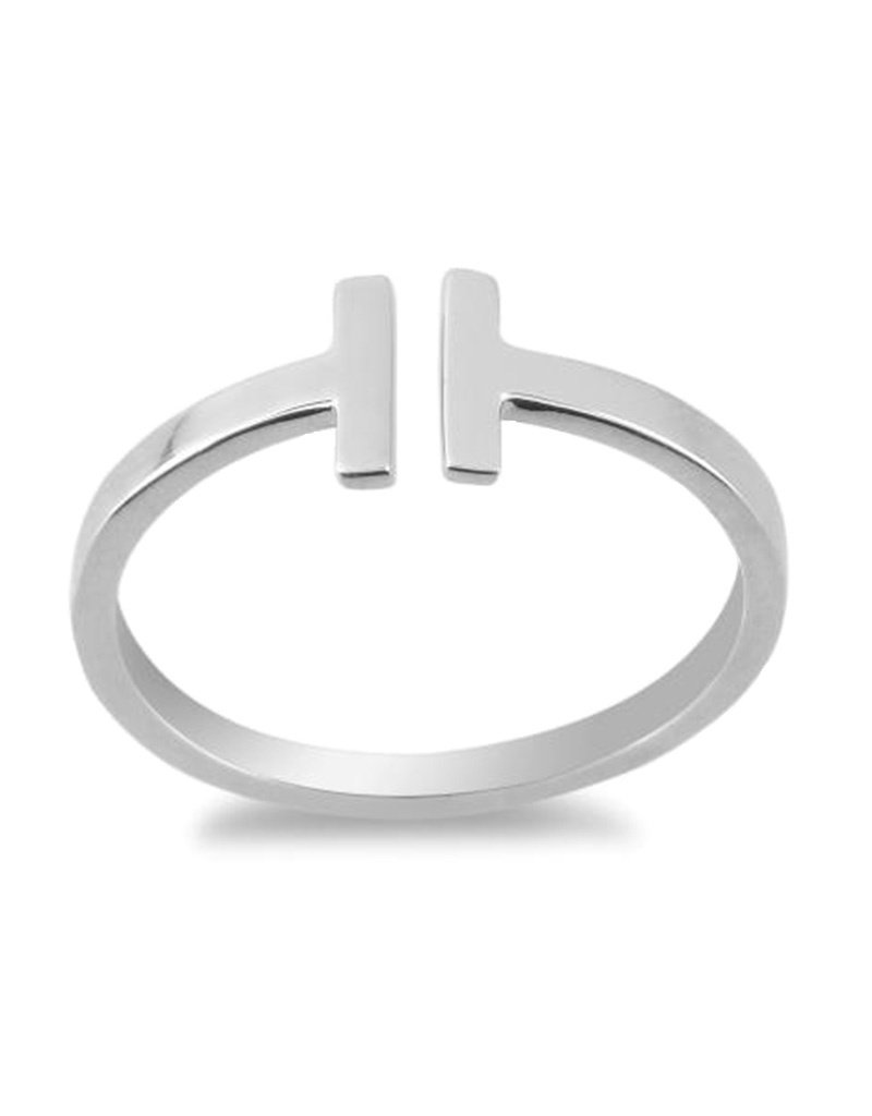 Sterling Silver Open Double Bar Ring