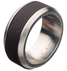 Steel and Pear Wood Band