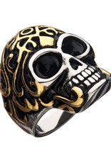 Men's Gold Stainless Steel Skull Ring