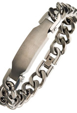 Men's Brushed Stainless Steel ID Bracelet 8.5"