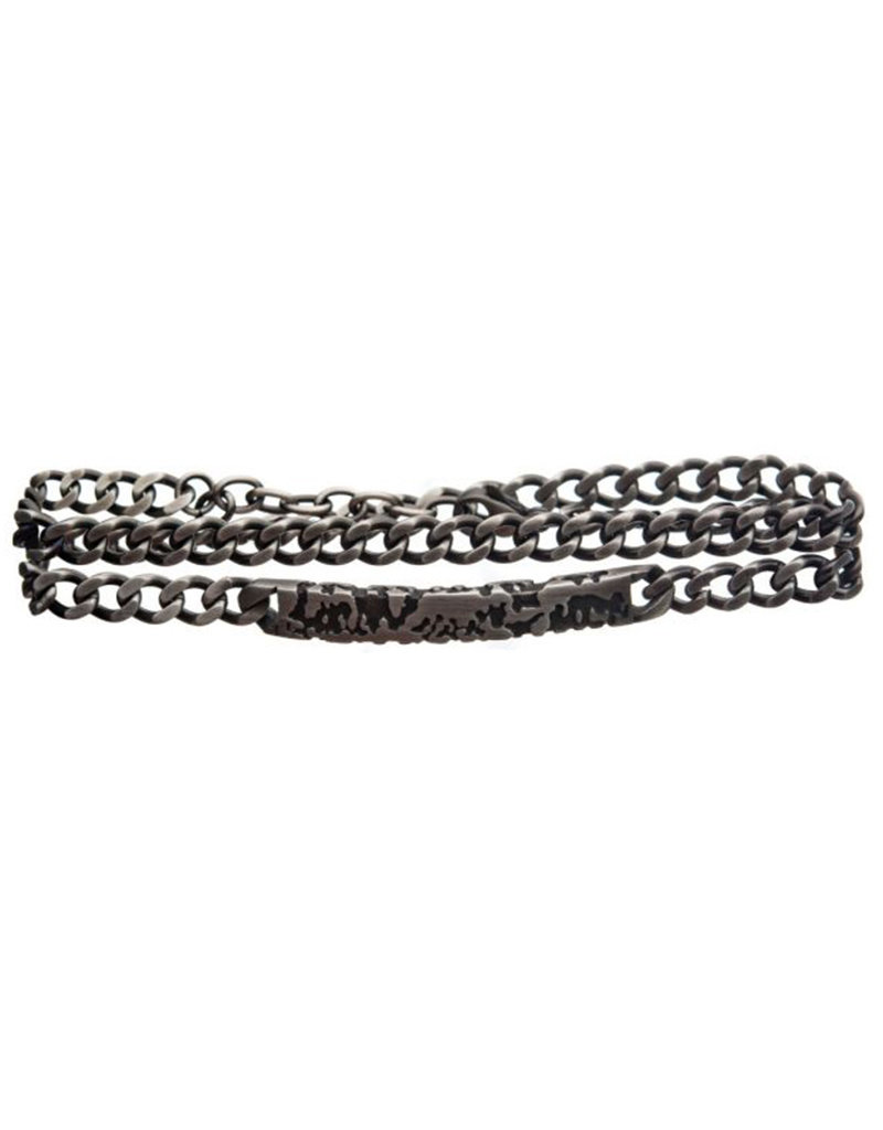 Men's Gunmetal PVD Stainless Steel Curb Chain Terra ID Bracelet