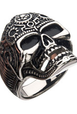 Men's Oxidized Stainless Steel Vampire Skull Ring