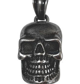 Gunmetal Steel Skull Necklace