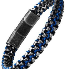 Steel Blue Wax Cord Bracelet 8.25"