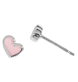 Heart Pink Shell Stud Earrings 5.5mm