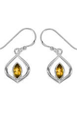 Sterling Silver Marquise Citrine Earrings