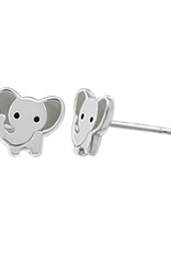 Sterling Silver Gray Elephant Stud Earrings 7mm