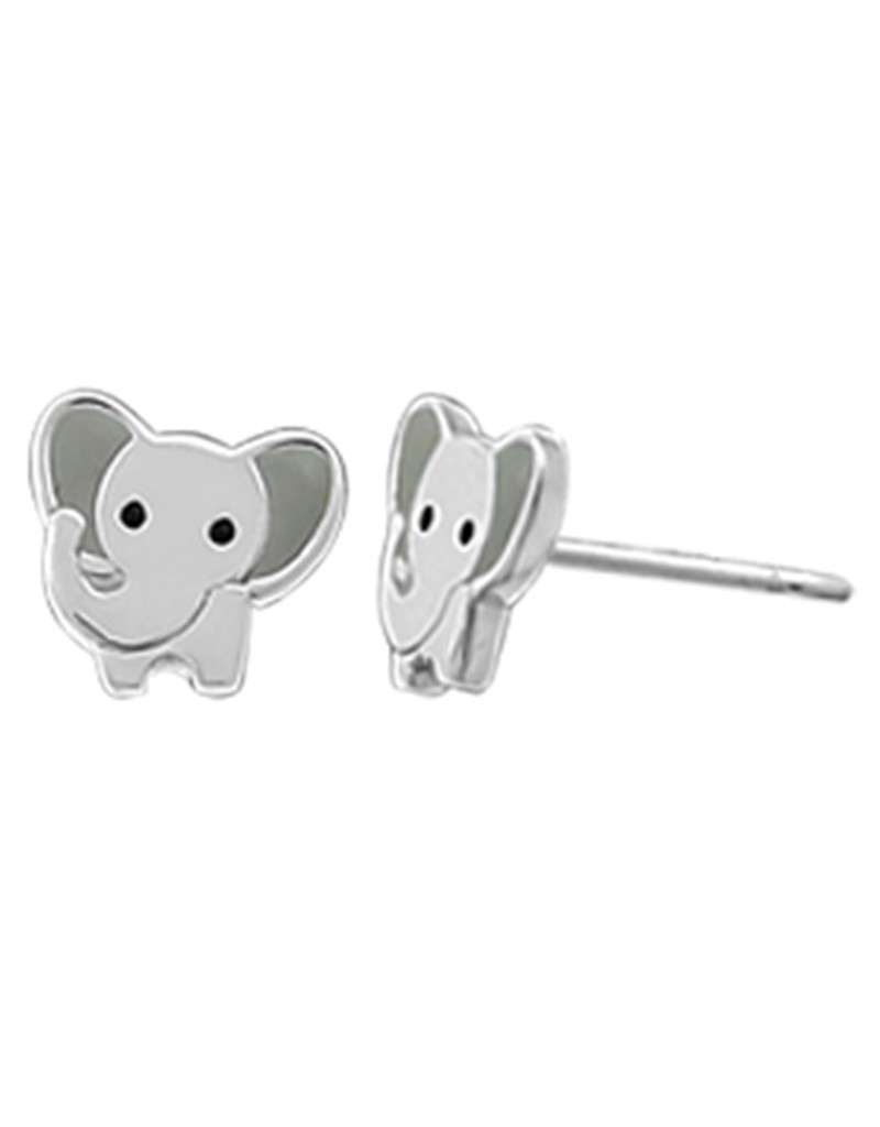 Gray Elephant Stud Earrings