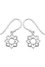 Sterling Silver Flower Design Earrings 12mm